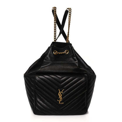 Saint Laurent Lambskin Matelasse Monogram Joe Backpack Black 1 of 8