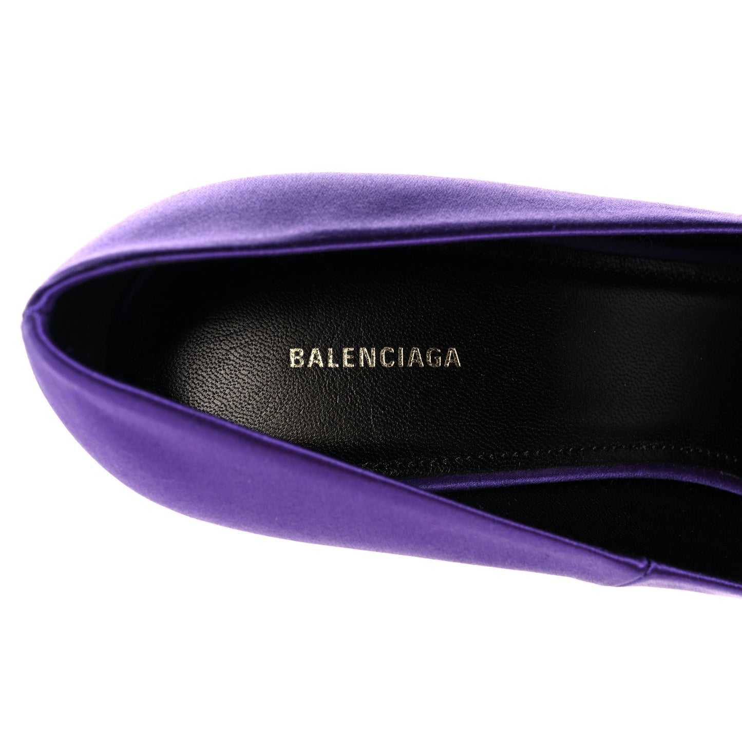 Satin Knife Pointed Pumps 38 Violet
