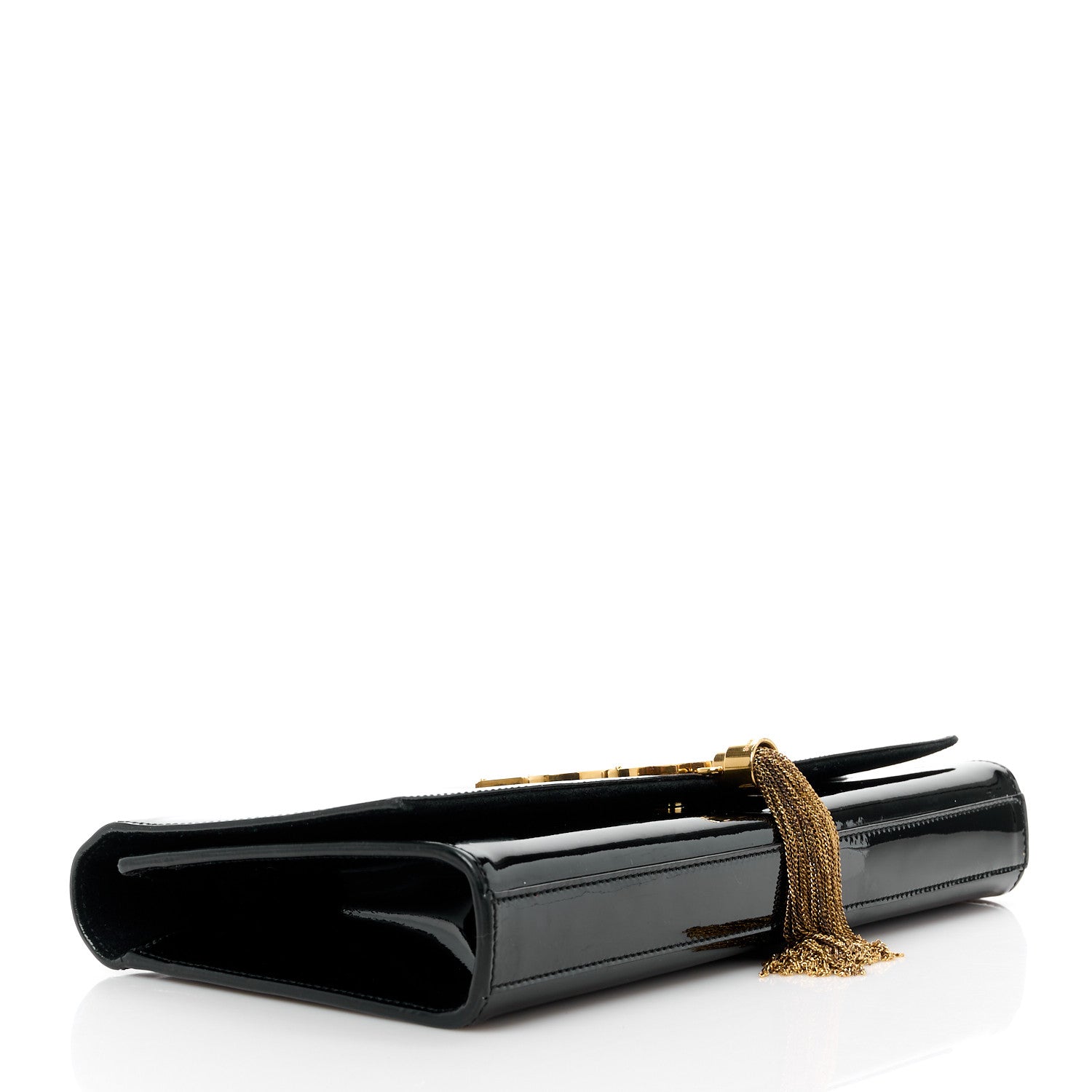 Saint Laurent Patent Cassandre Tassel Clutch Black 4 of 12