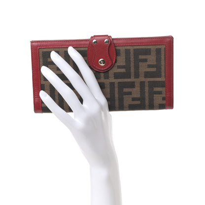 Fendi Zucca Continental Wallet Tobacco Rosso 2 of 7