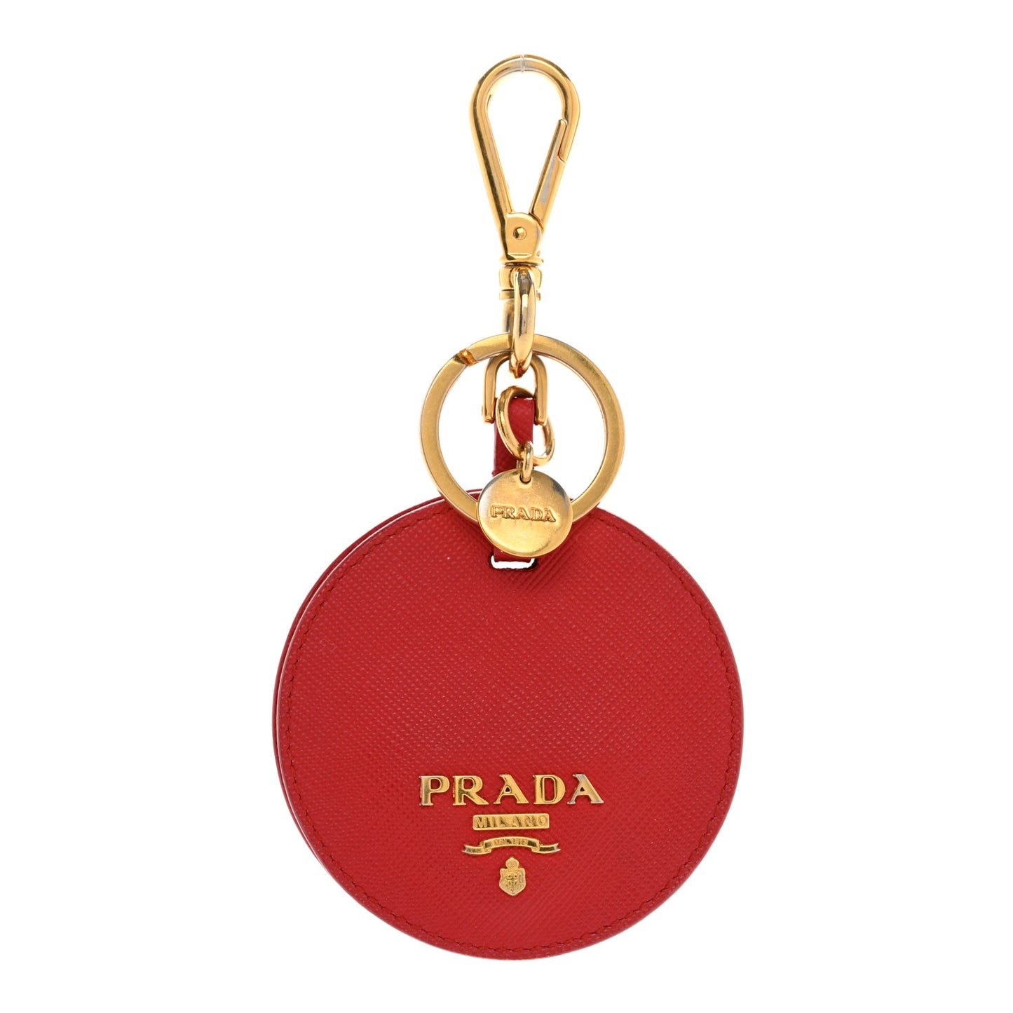 Saffiano Metal Keychain Charm Fuoco