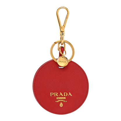 Prada Saffiano Metal Keychain Charm Fuoco 1 of 4