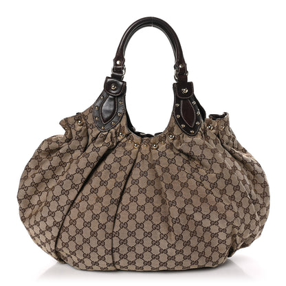 Gucci Monogram Studded Pelham Tote Dark Brown 1 of 14