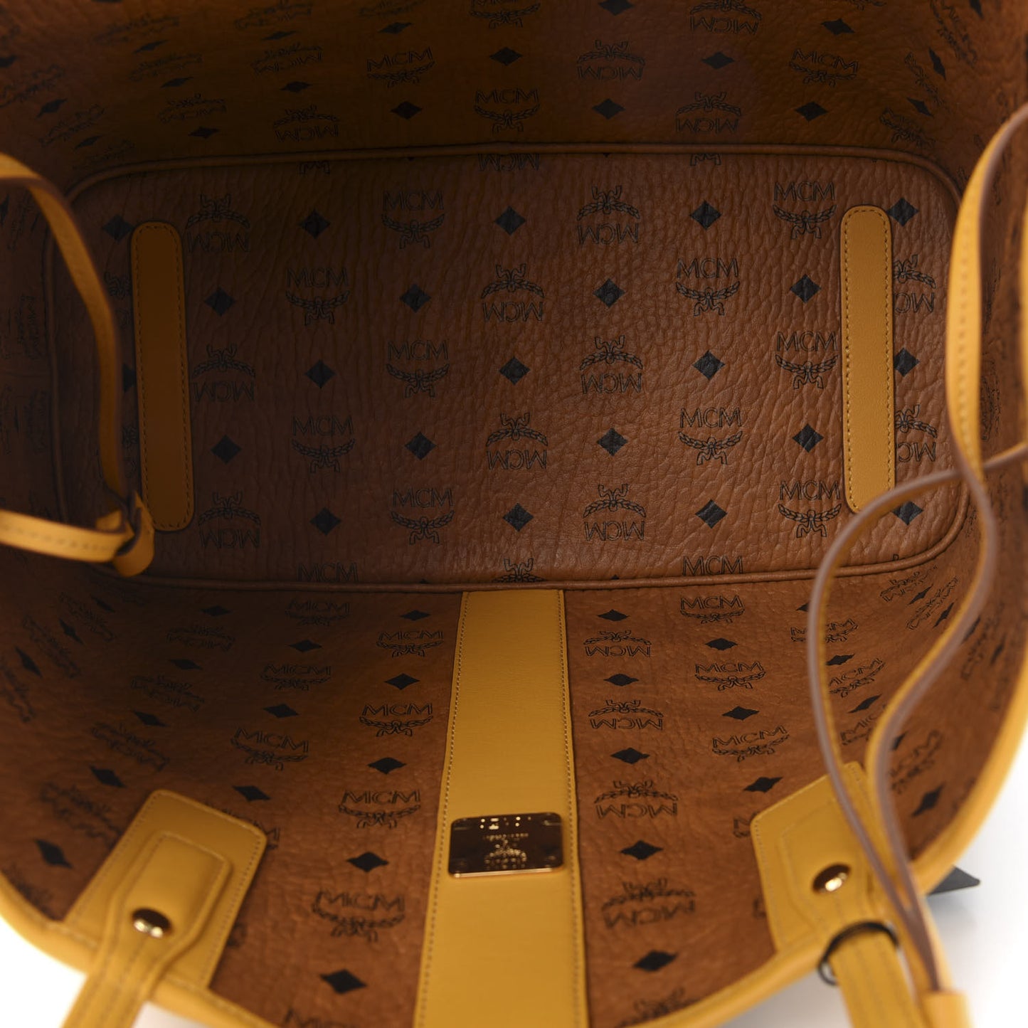 Visetos Medium Liz Reversible Shopper Tote Cognac Yellow