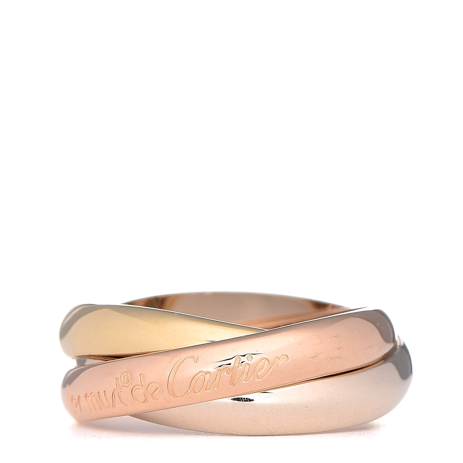 Cartier 18K Pink Yellow White Gold Les Must De Trinity Ring 53 6.25 1 of 5