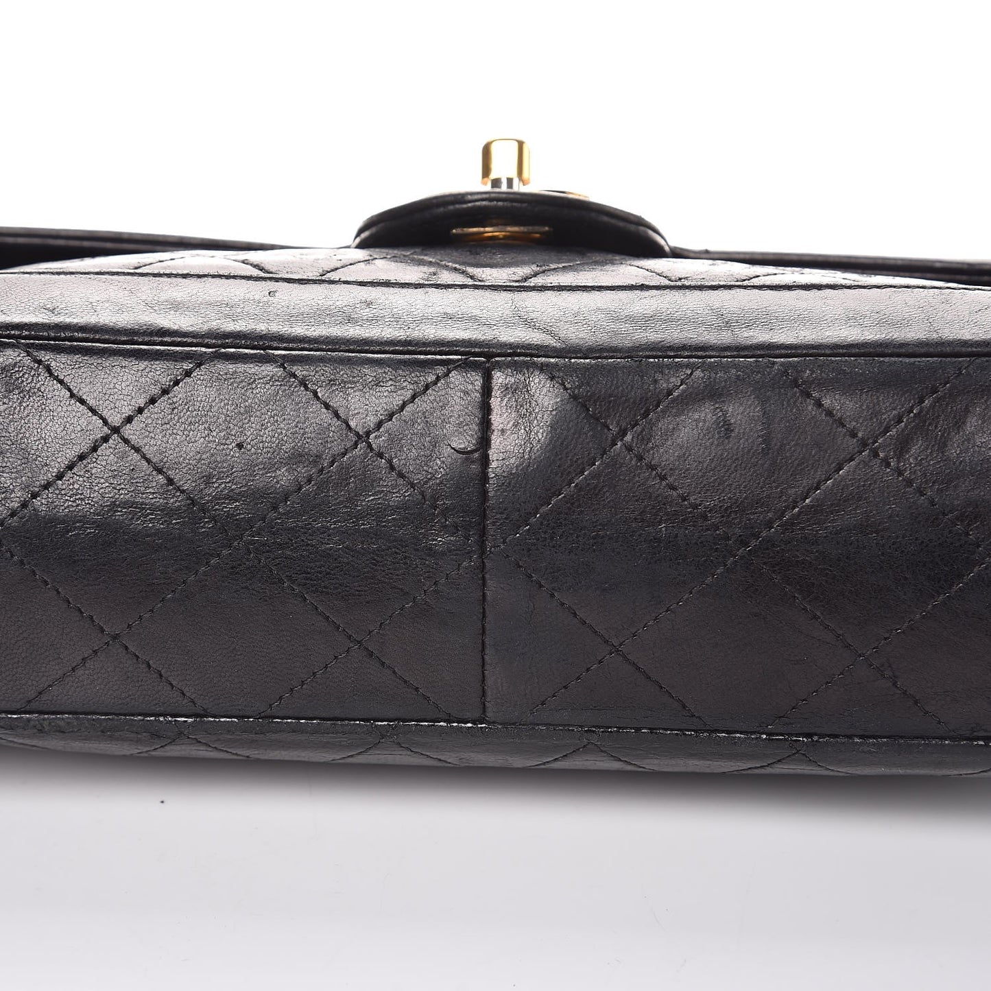 Lambskin Quilted Medium Single Flap Black