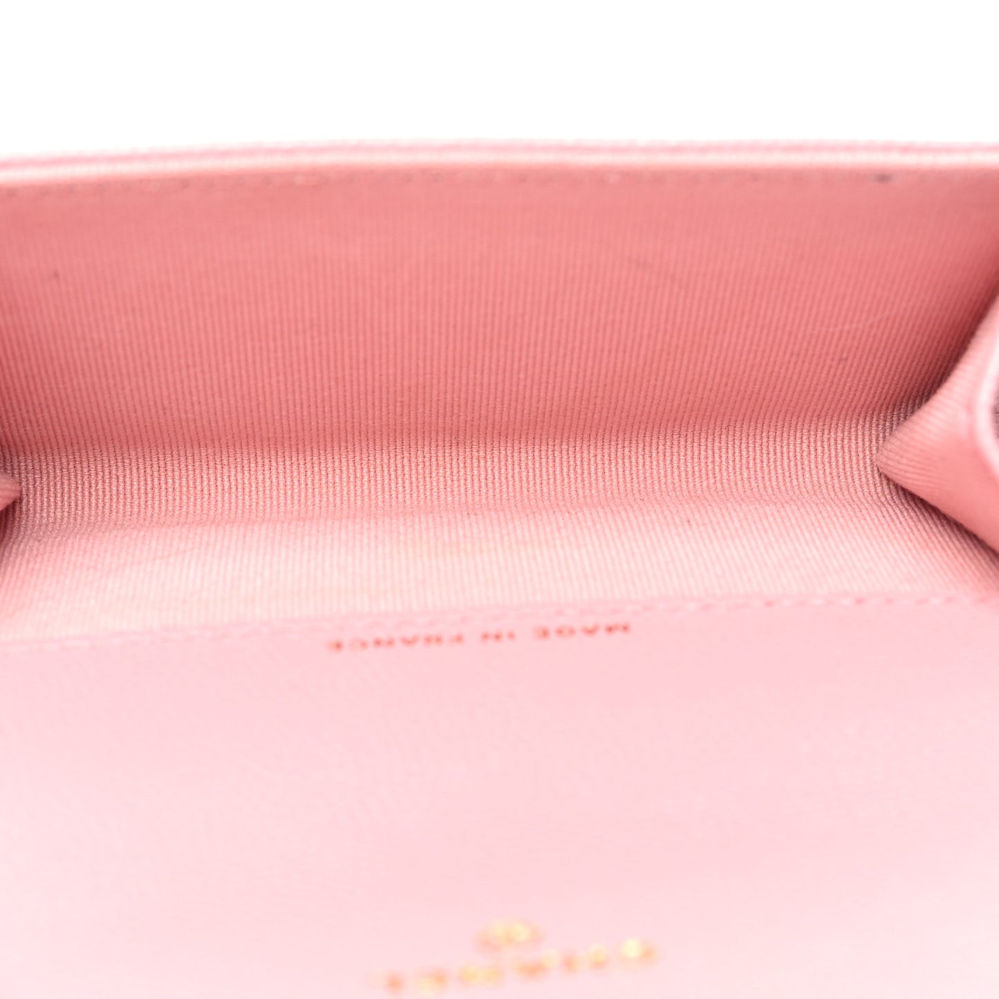 Caviar Quilted Flap Card Holder Wallet Light Pink