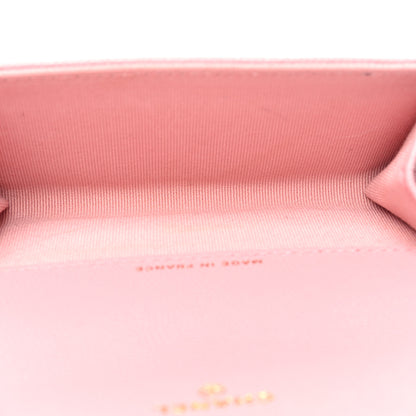 Chanel Caviar Quilted Flap Card Holder Wallet Light Pink 5 of 9