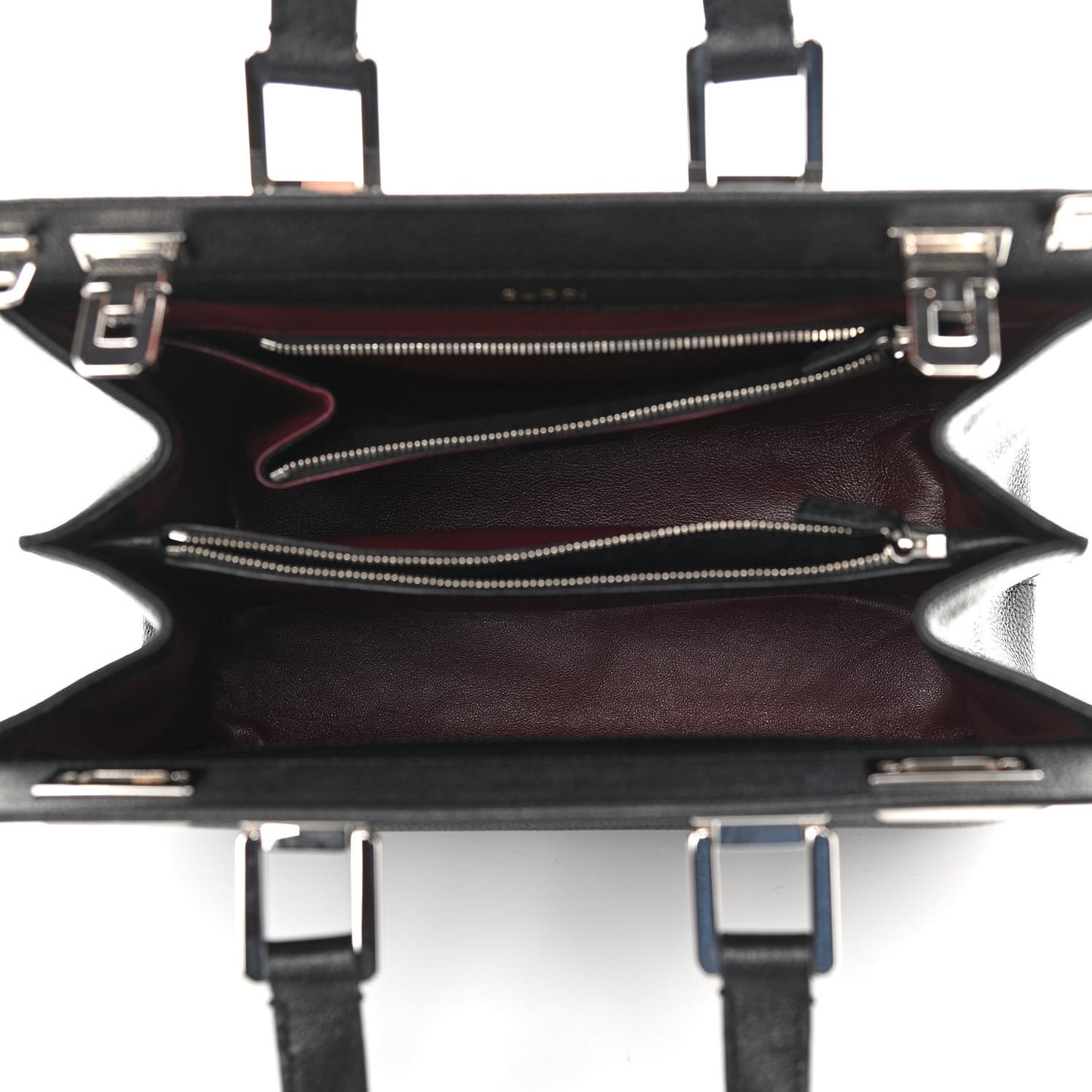 Grainy Calfskin Small Zumi Top Handle Bag Black