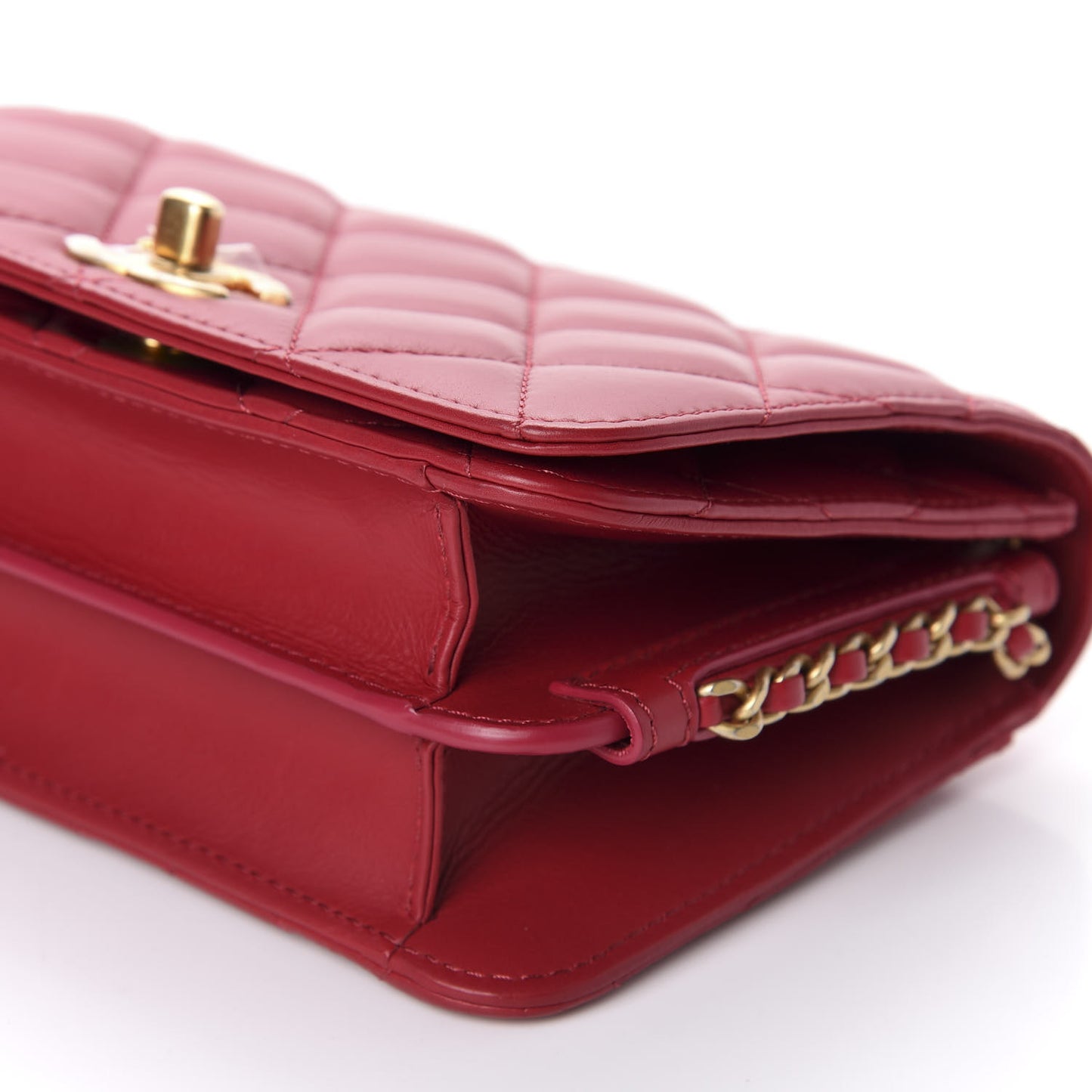 Lambskin Quilted CC Flap Red