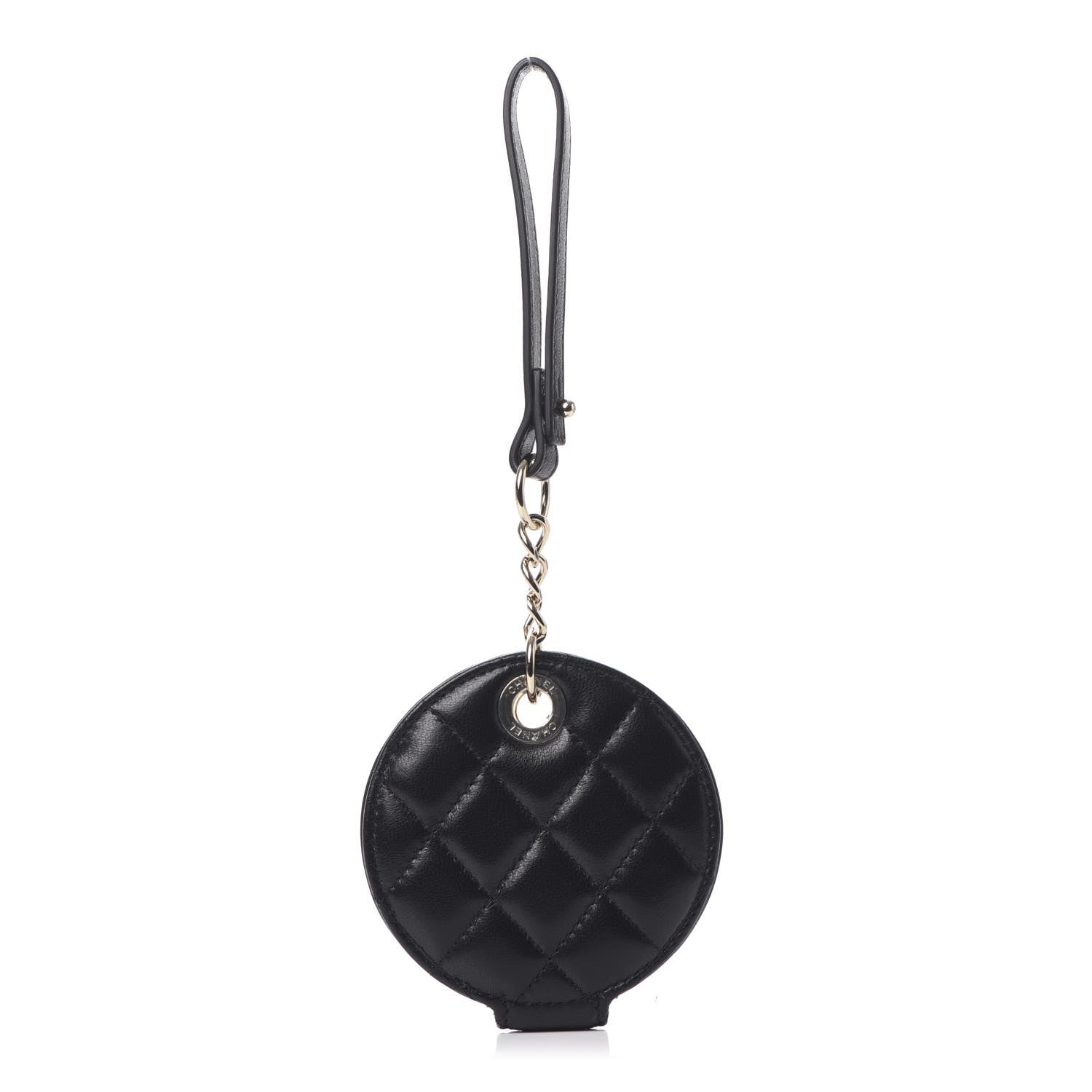 Chanel Lambskin Quilted Round Luggage Tag Black 3 of 7