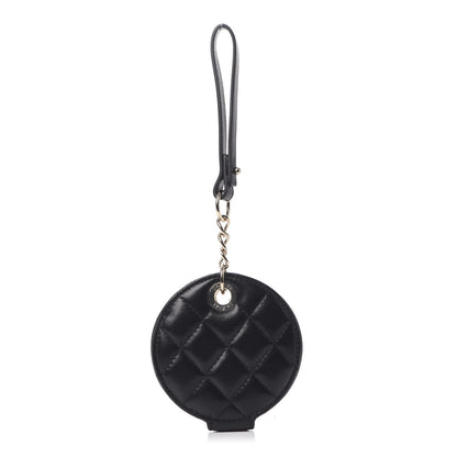 Chanel Lambskin Quilted Round Luggage Tag Black 3 of 7