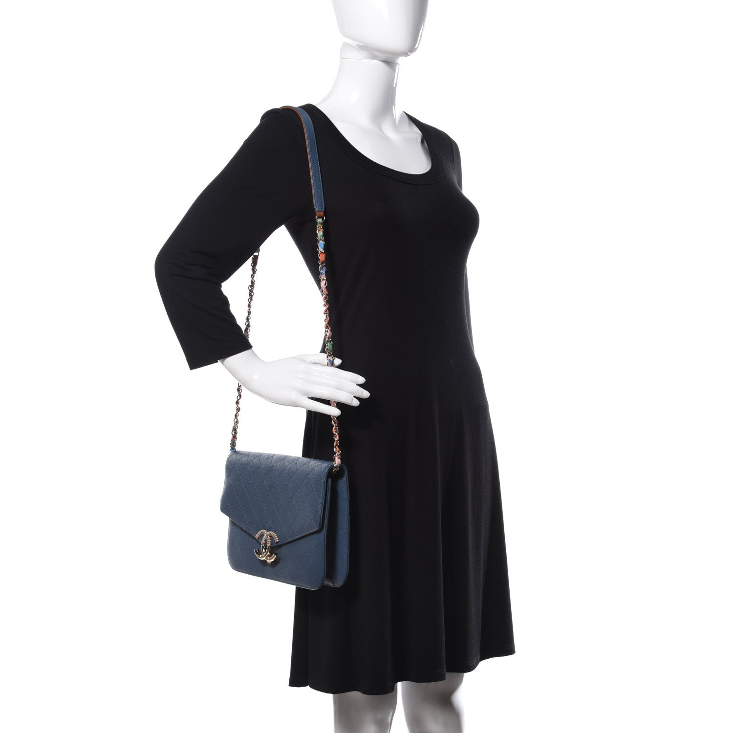 Chanel Grained Calfskin Quilted Cuba Flap Blue 2 of 11