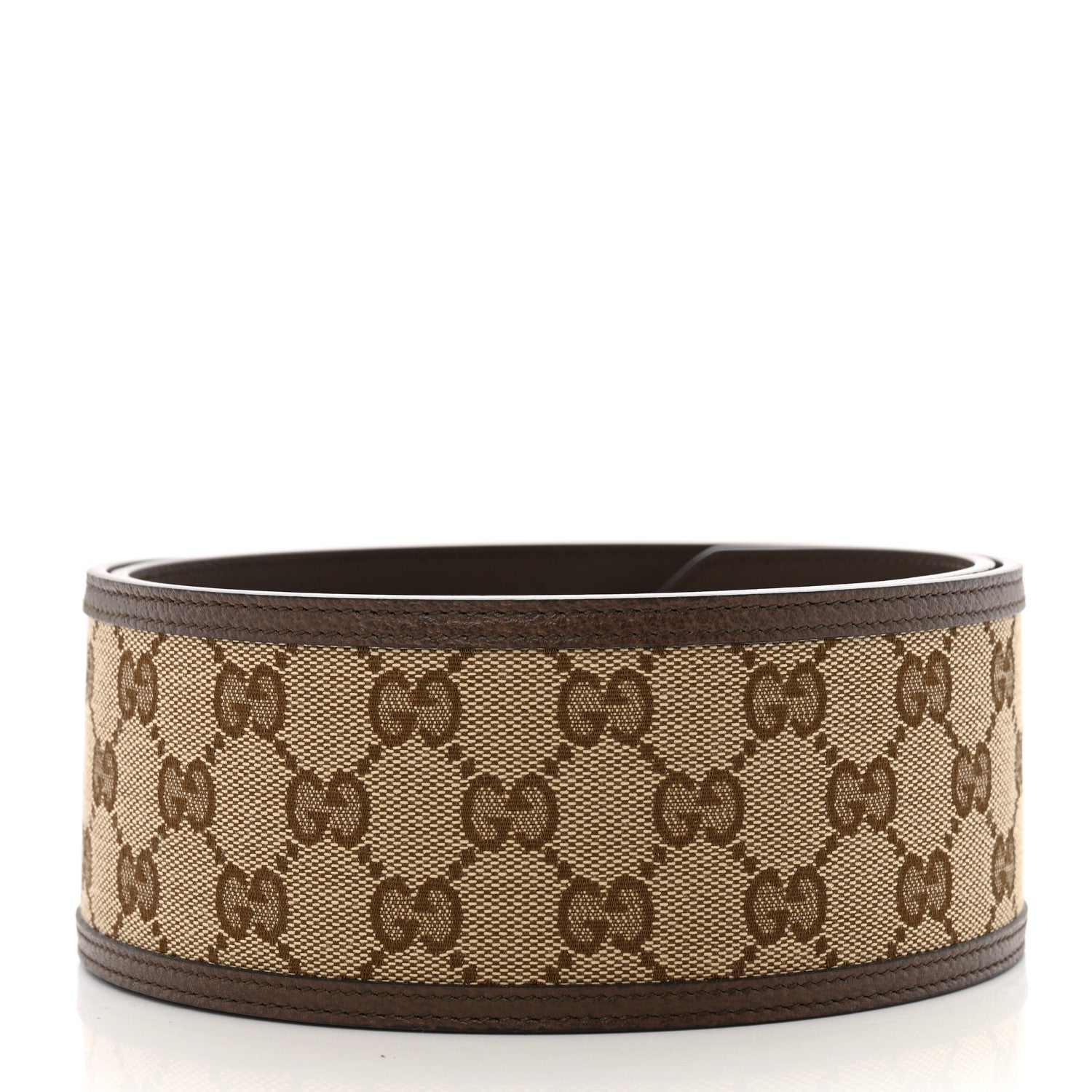 Gucci Monogram Calfskin GG Marmont Wide Belt 105 42 Beige Ebony 2 of 6