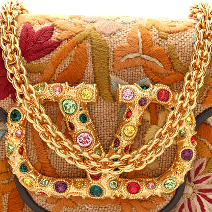 Valentino Garavani Fabric Karung Crystal Embroidered Vlogo Small Loco Shoulder Bag Multicolor 7 of 10