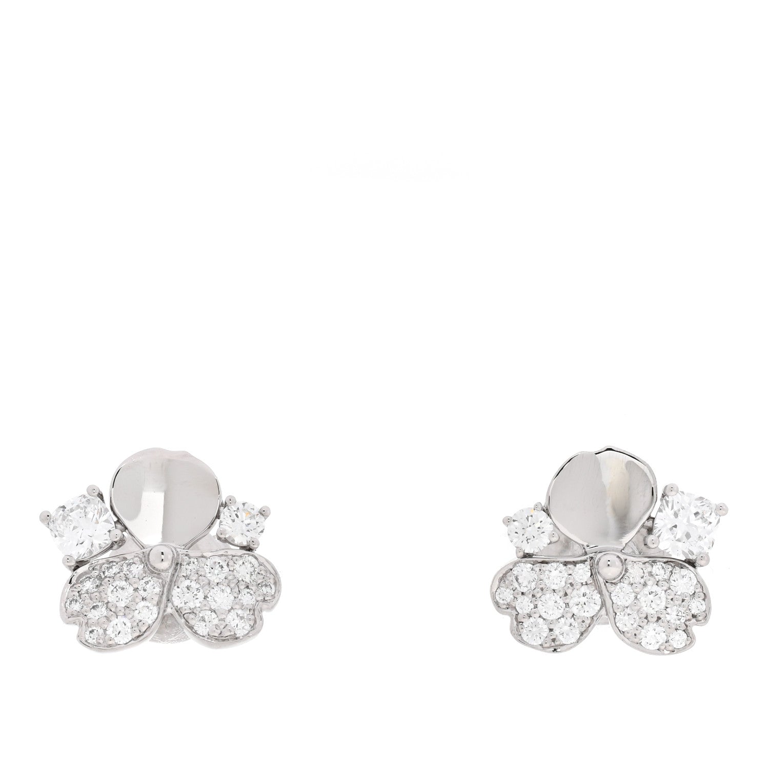 Tiffany Platinum Diamond Paper Flowers Cluster Earrings 1 of 5