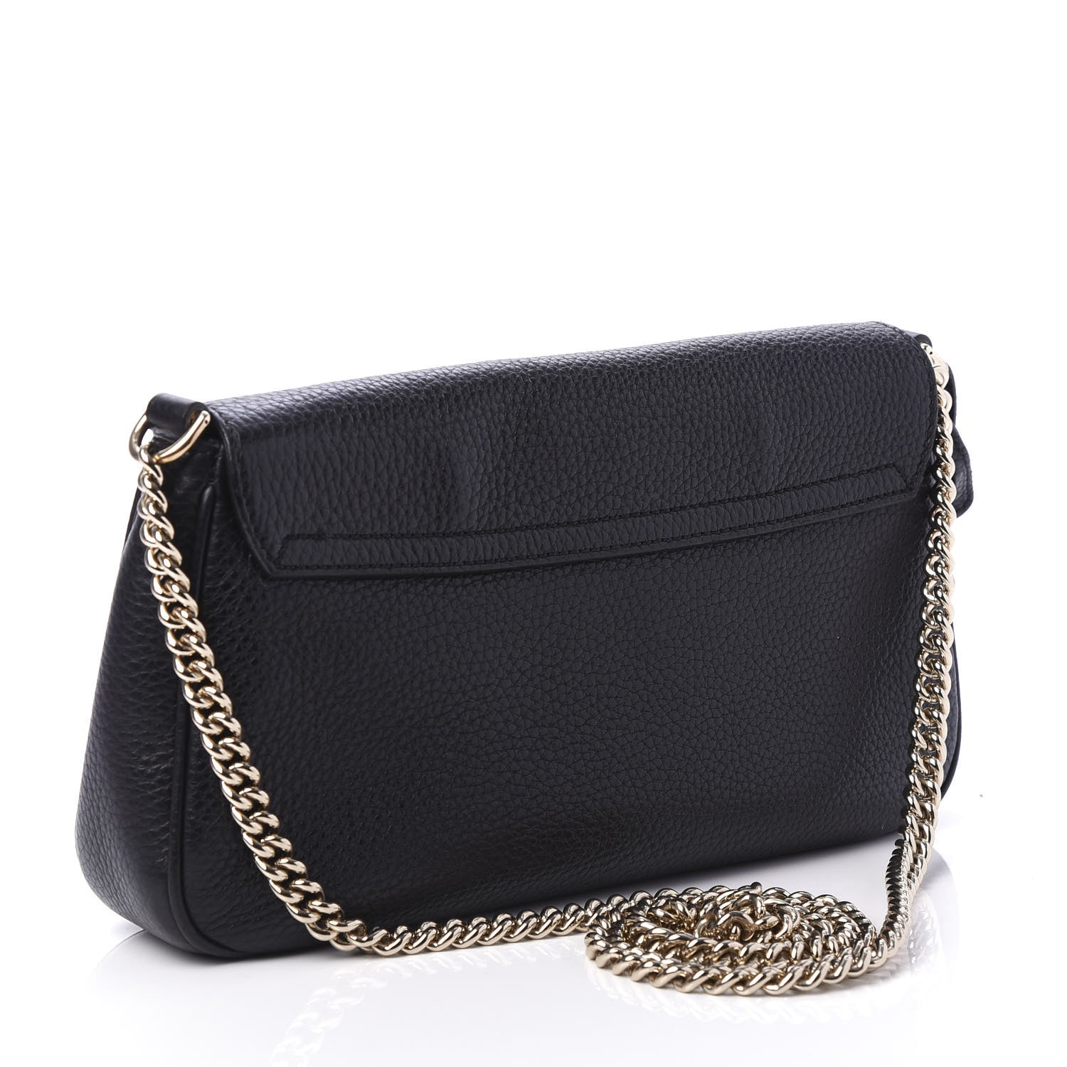 Gucci Pebbled Calfskin Medium Soho Flap Crossbody Black 3 of 10