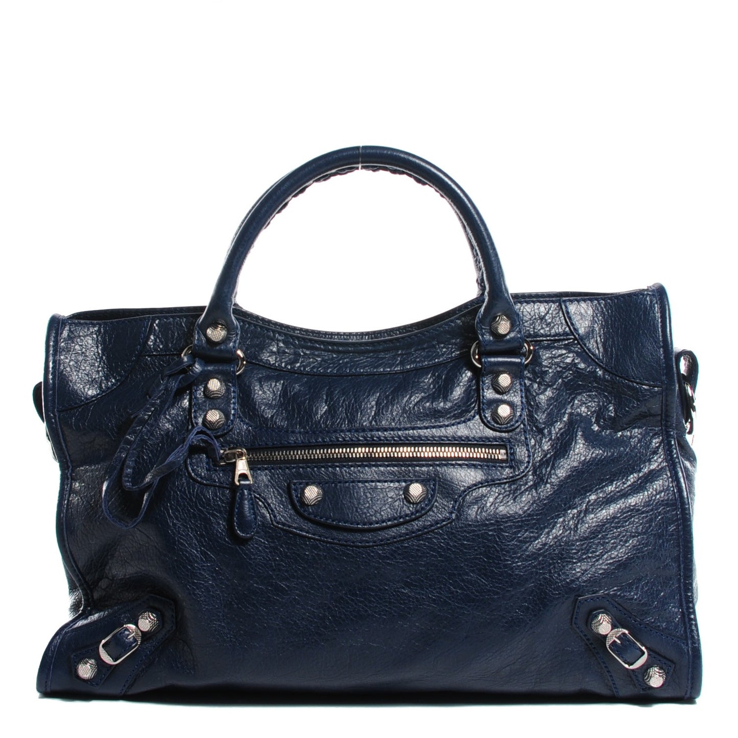 Agneau Giant 12 Silver Hardware City Bleu Obscur