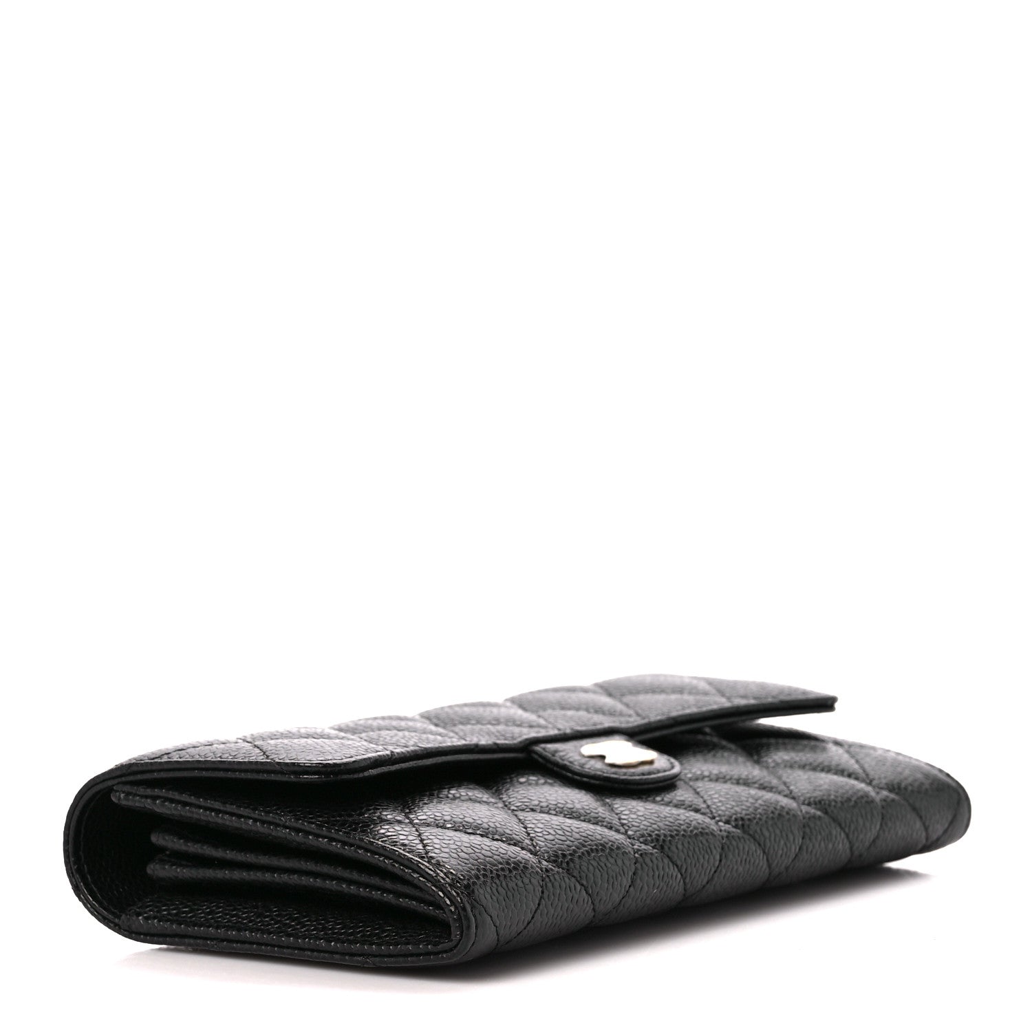 Chanel Caviar Quilted Large Gusset Flap Wallet Black 4 of 11