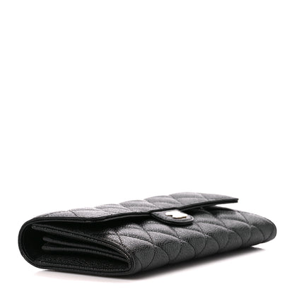 Chanel Caviar Quilted Large Gusset Flap Wallet Black 4 of 11
