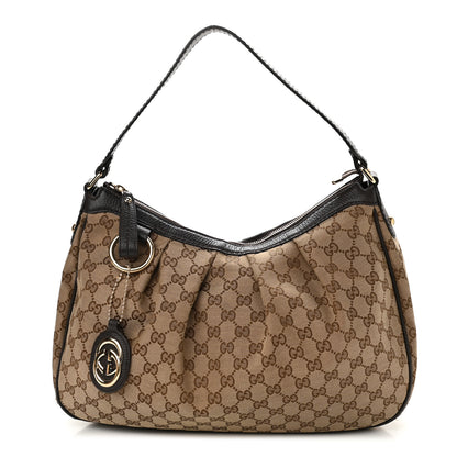 Gucci Monogram Medium Sukey Hobo Dark Brown 1 of 11
