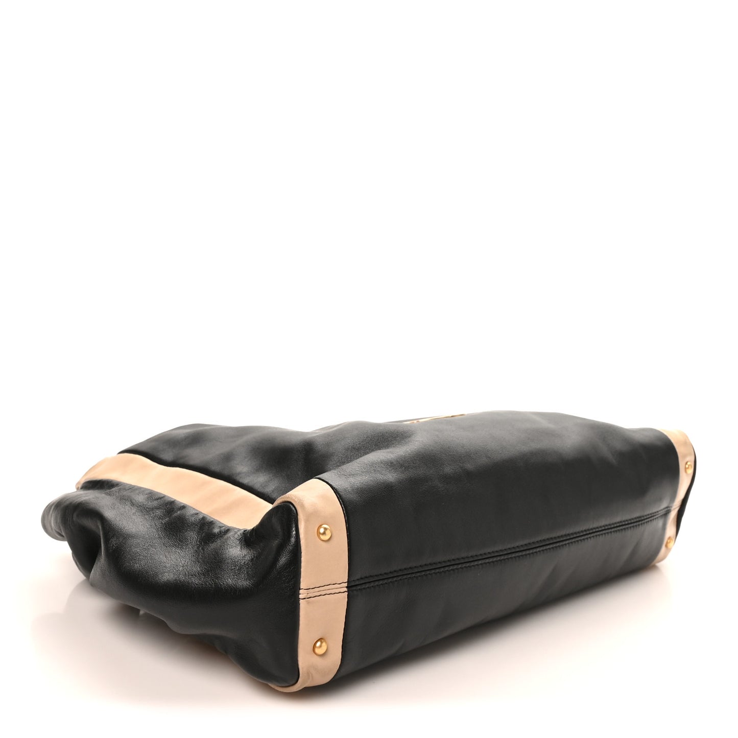 Lambskin Small Olsen Shoulder Bag Black Beige
