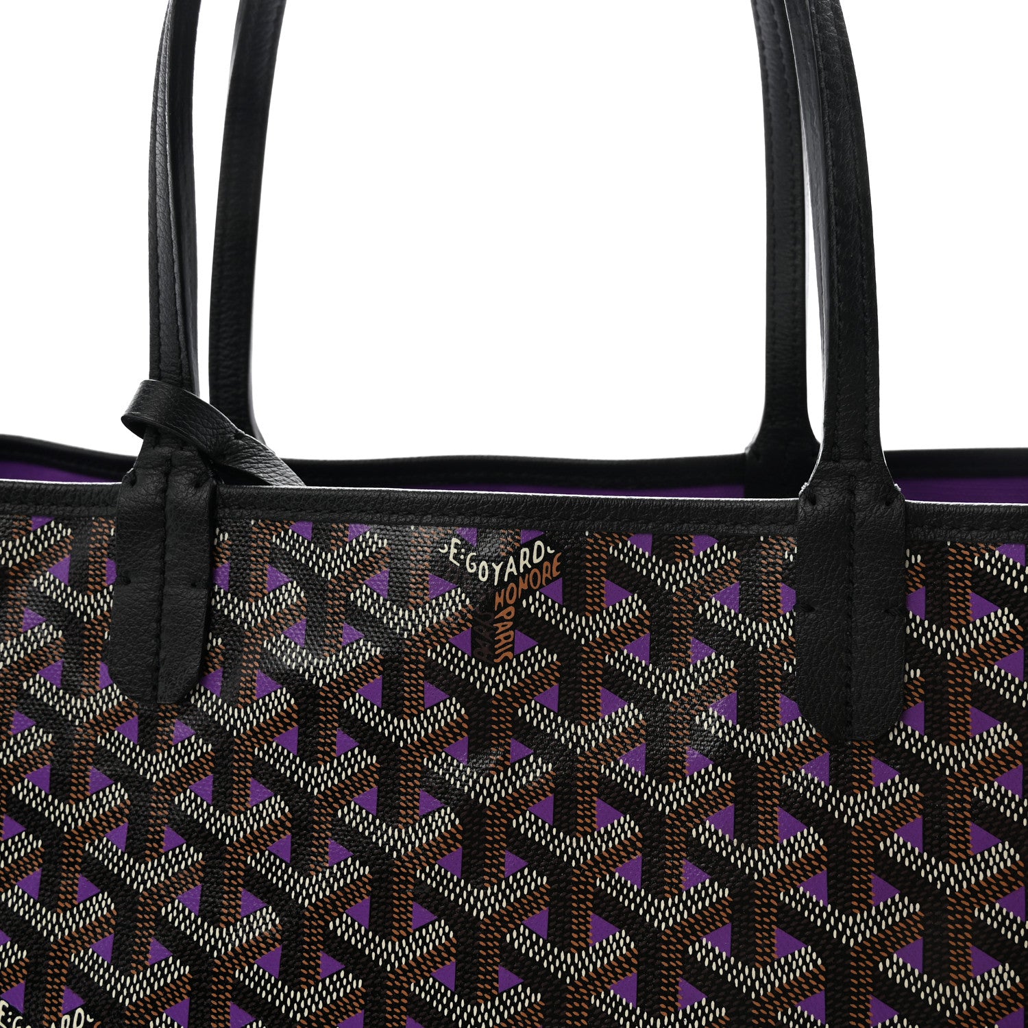 Goyard Goyardine Saint Louis Claire Voie PM Black Purple 7 of 9