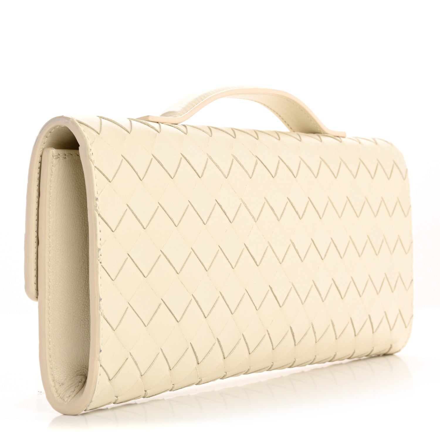 Bottega Veneta Nappa Intrecciato Long Andiamo Top Handle Clutch Sea Salt 3 of 12