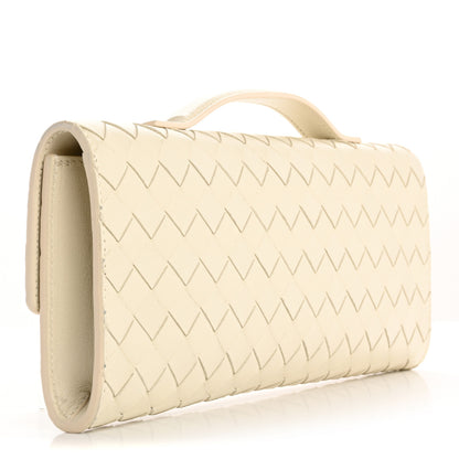 Bottega Veneta Nappa Intrecciato Long Andiamo Top Handle Clutch Sea Salt 3 of 12