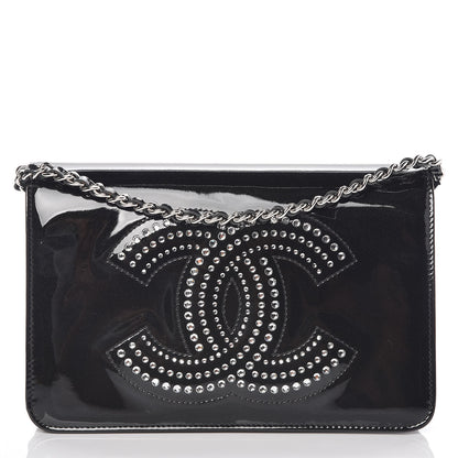 Chanel Patent Strass Wallet On Chain WOC Black 1 of 12