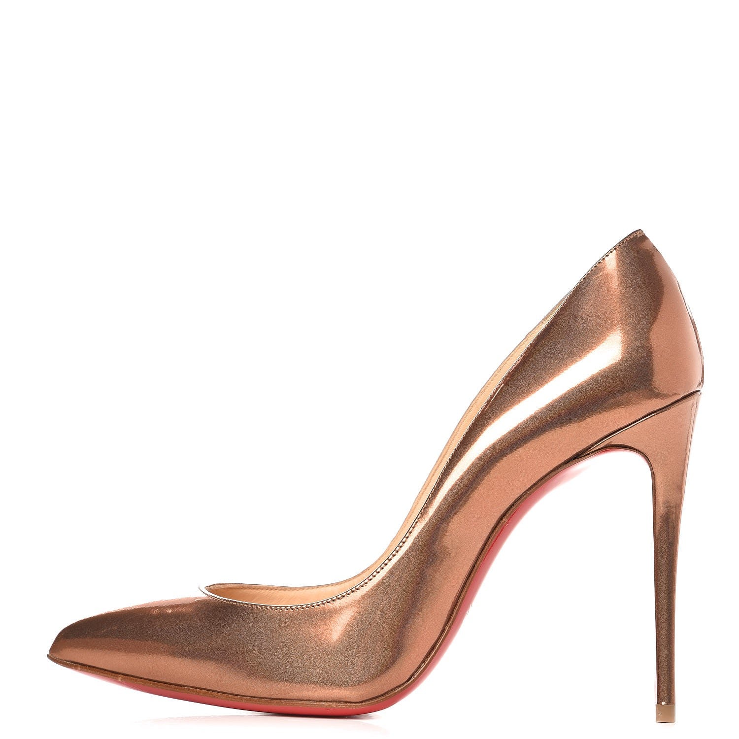 Christian Louboutin Metallic Patent Pigalle Follies 100 Pumps 36.5 Cappuccino 1 of 10