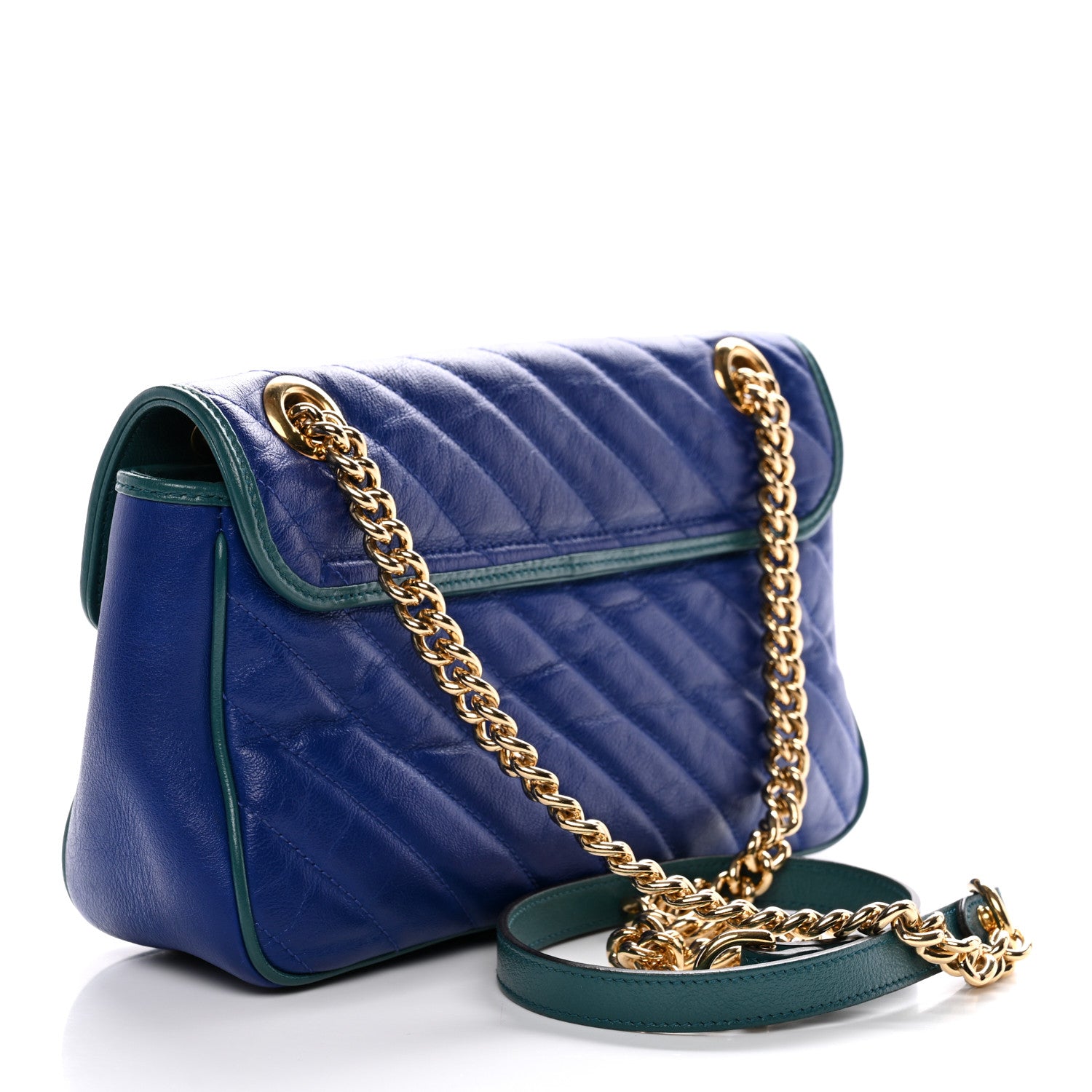 Gucci Azalea Calfskin Enamel Matelasse Diagonal Small Torchon GG