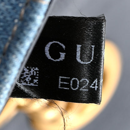 Gucci Denim Matelasse Pearl Studded Mini GG Marmont Shoulder Bag Blue 8 of 11