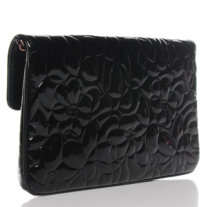 Chanel Patent Camellia Embossed Mini Rectangular Flap Black 3 of 7