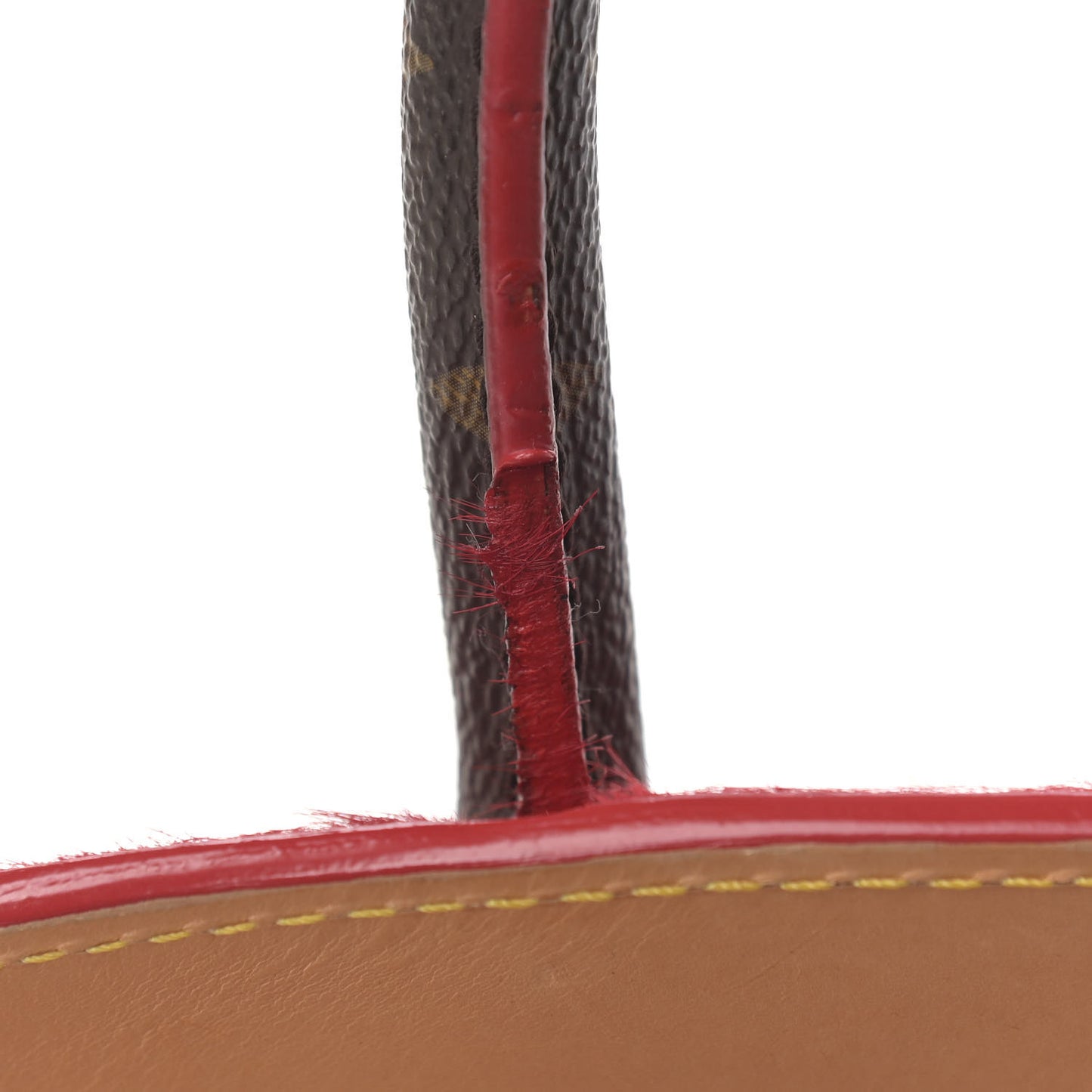 Monogram Calf Hair Spikes Iconoclasts Christian Louboutin Tote Red