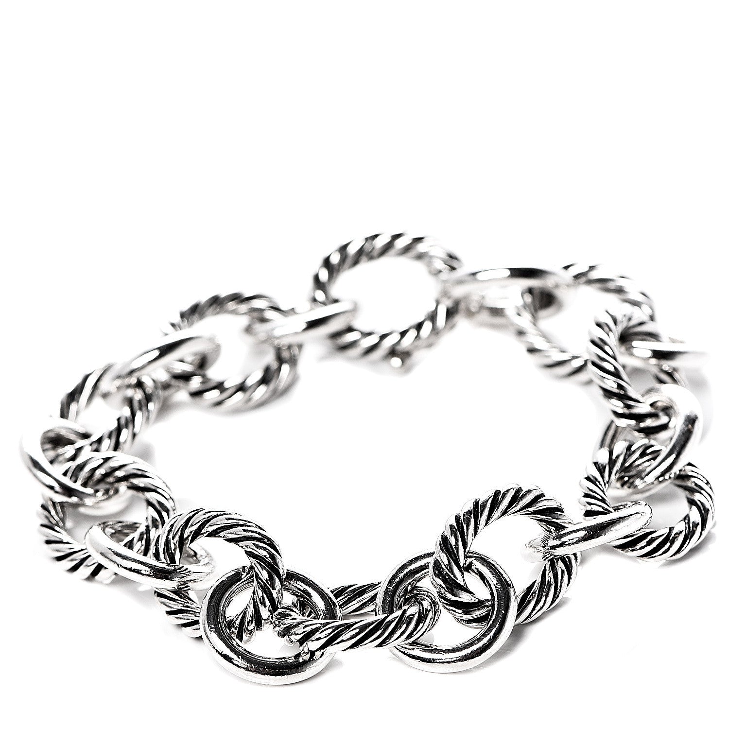 David Yurman Sterling Silver 12mm Large Oval Link Bracelet 1 of 5