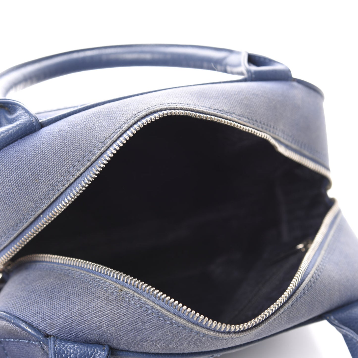 Canvas Quilted Small Bowler Navy Blue