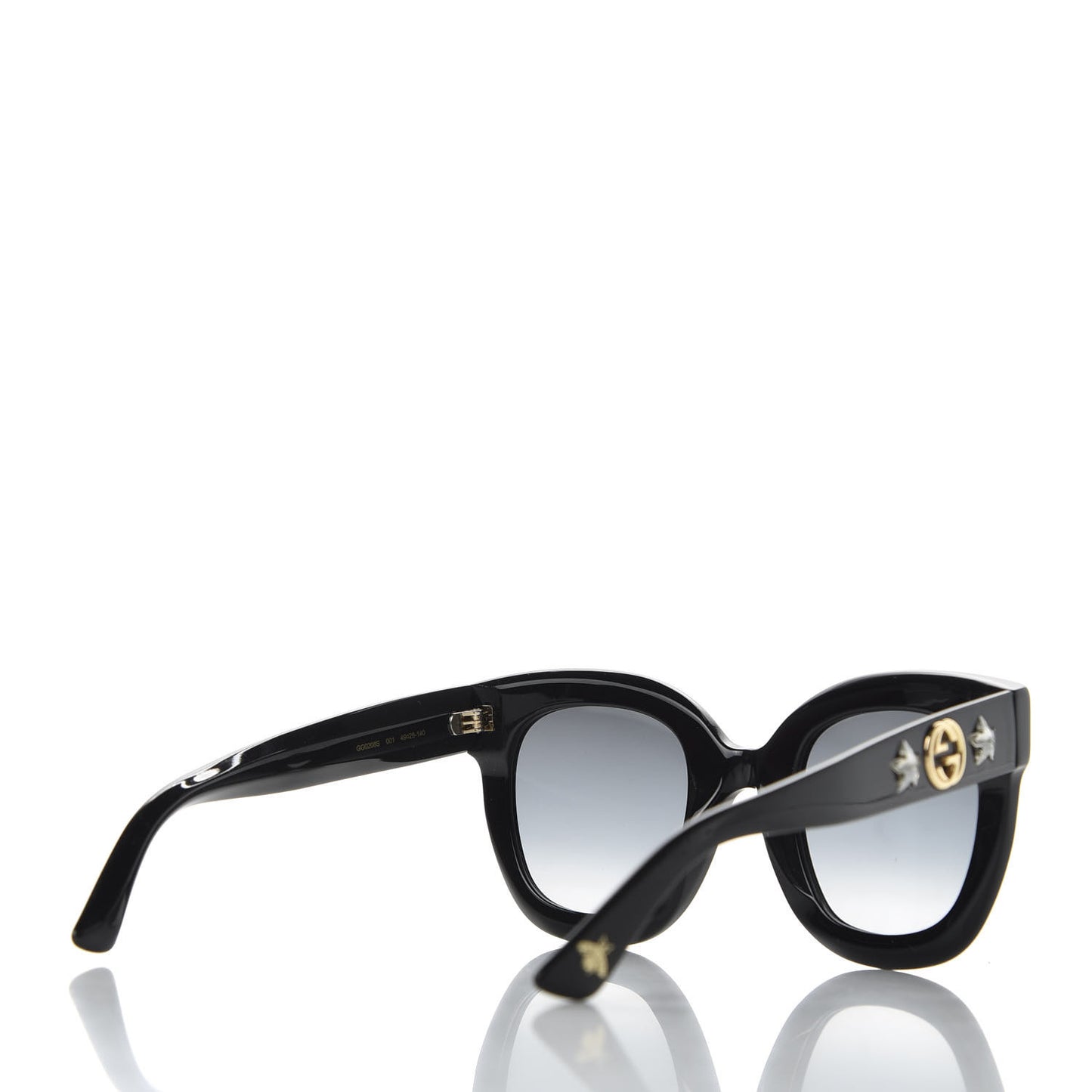 Acetate Crystal Star Round Frame Sunglasses GG0208S Black