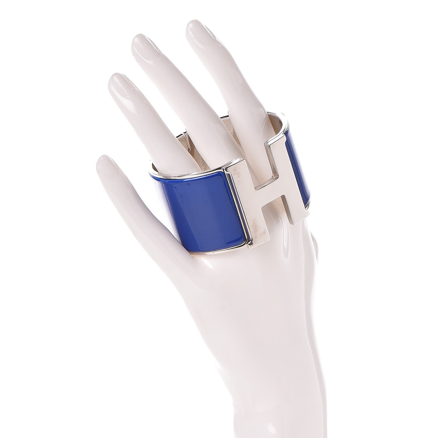 Hermes Enamel Extra Wide Clic Clac H Bracelet PM Bleu Electrique 2 of 6