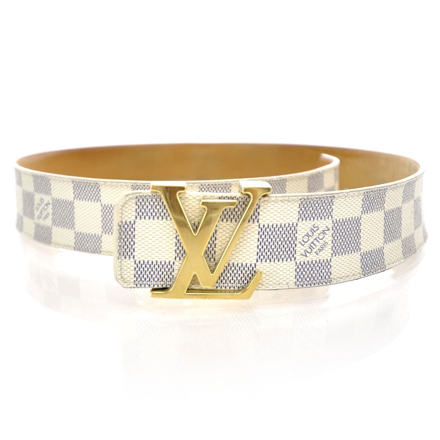 Louis Vuitton Damier Azur LV Initiales Belt 85 34 1 of 6