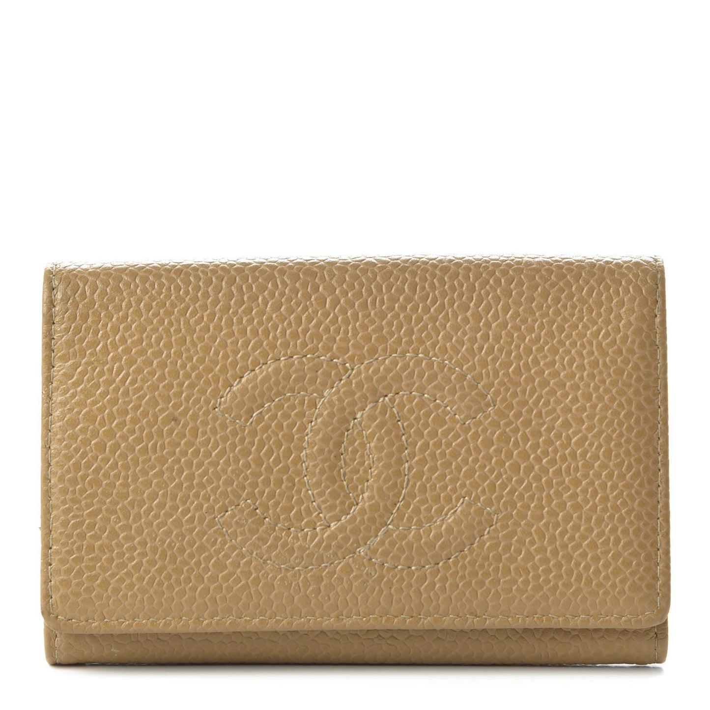 Caviar Timeless CC 6 Key Holder Case Beige Clair