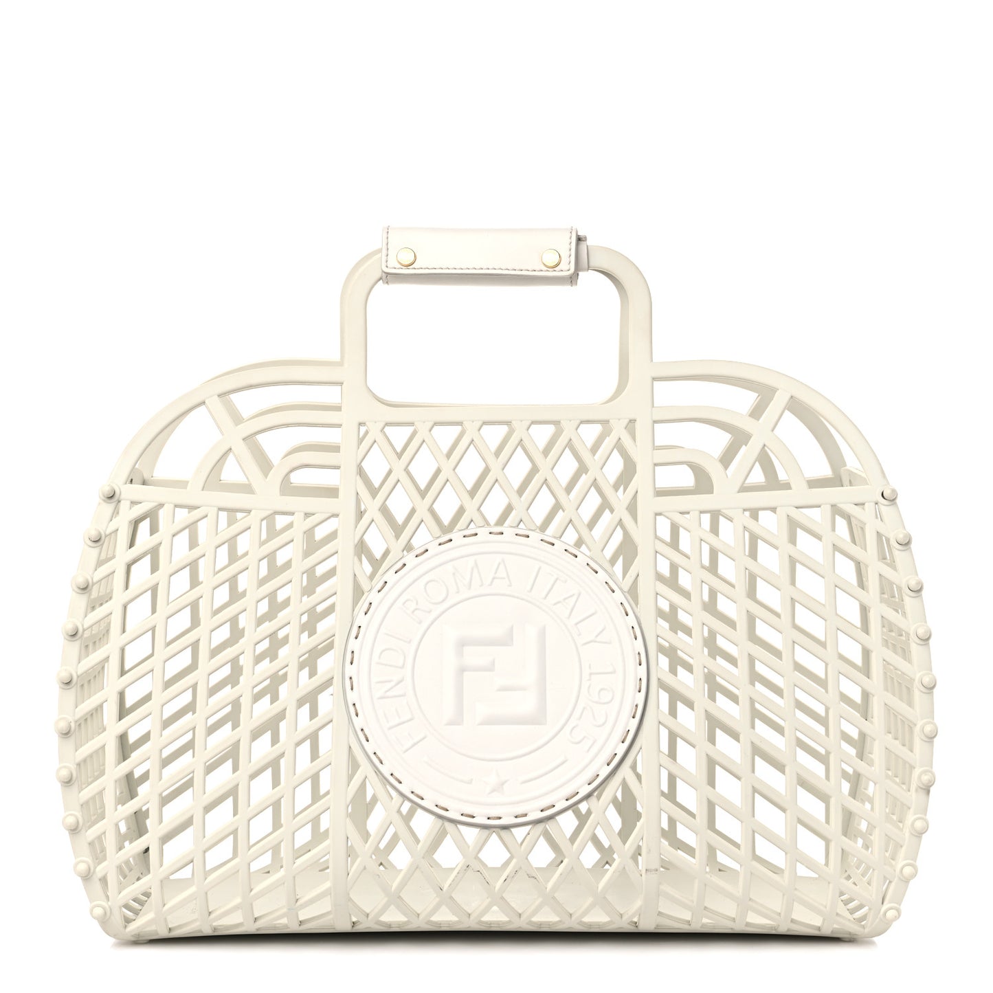 Recycled Plastic Vitello Liberty Matte Medium Fendi Basket White Ice