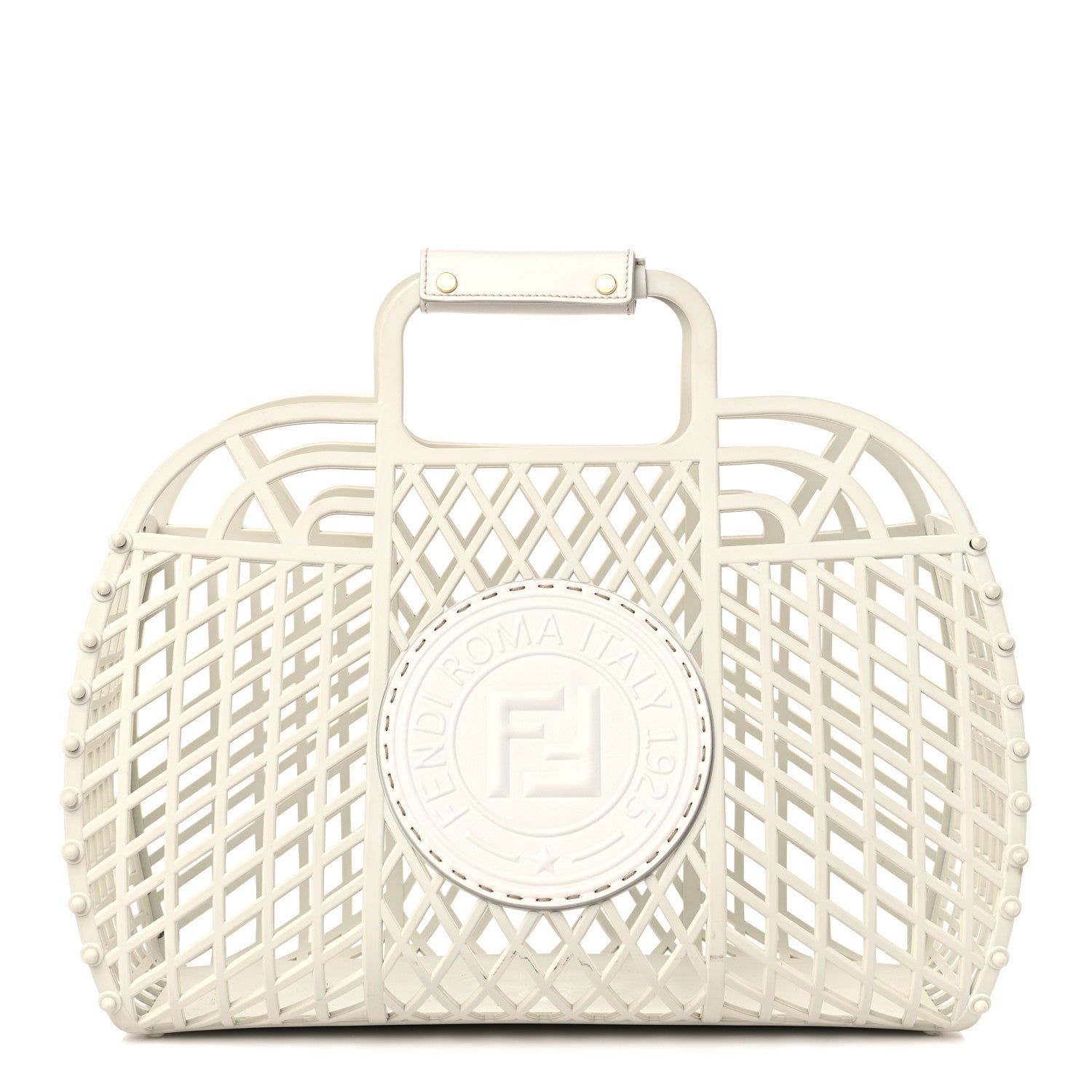 Fendi Recycled Plastic Vitello Liberty Matte Medium Fendi Basket White Ice 1 of 12