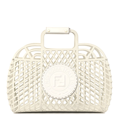 Fendi Recycled Plastic Vitello Liberty Matte Medium Fendi Basket White Ice 1 of 12
