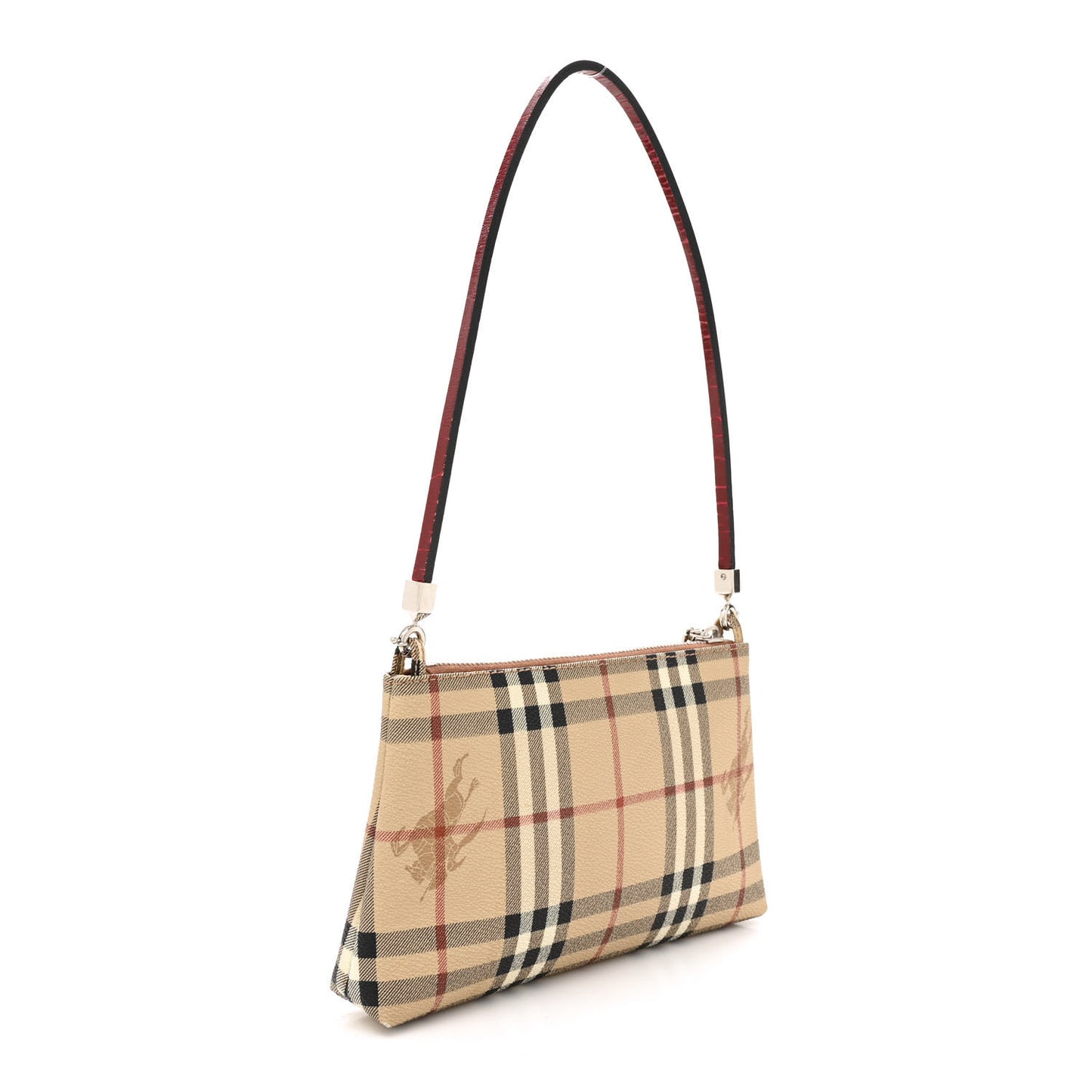 Haymarket Check Small Crossbody Clutch Bag Red