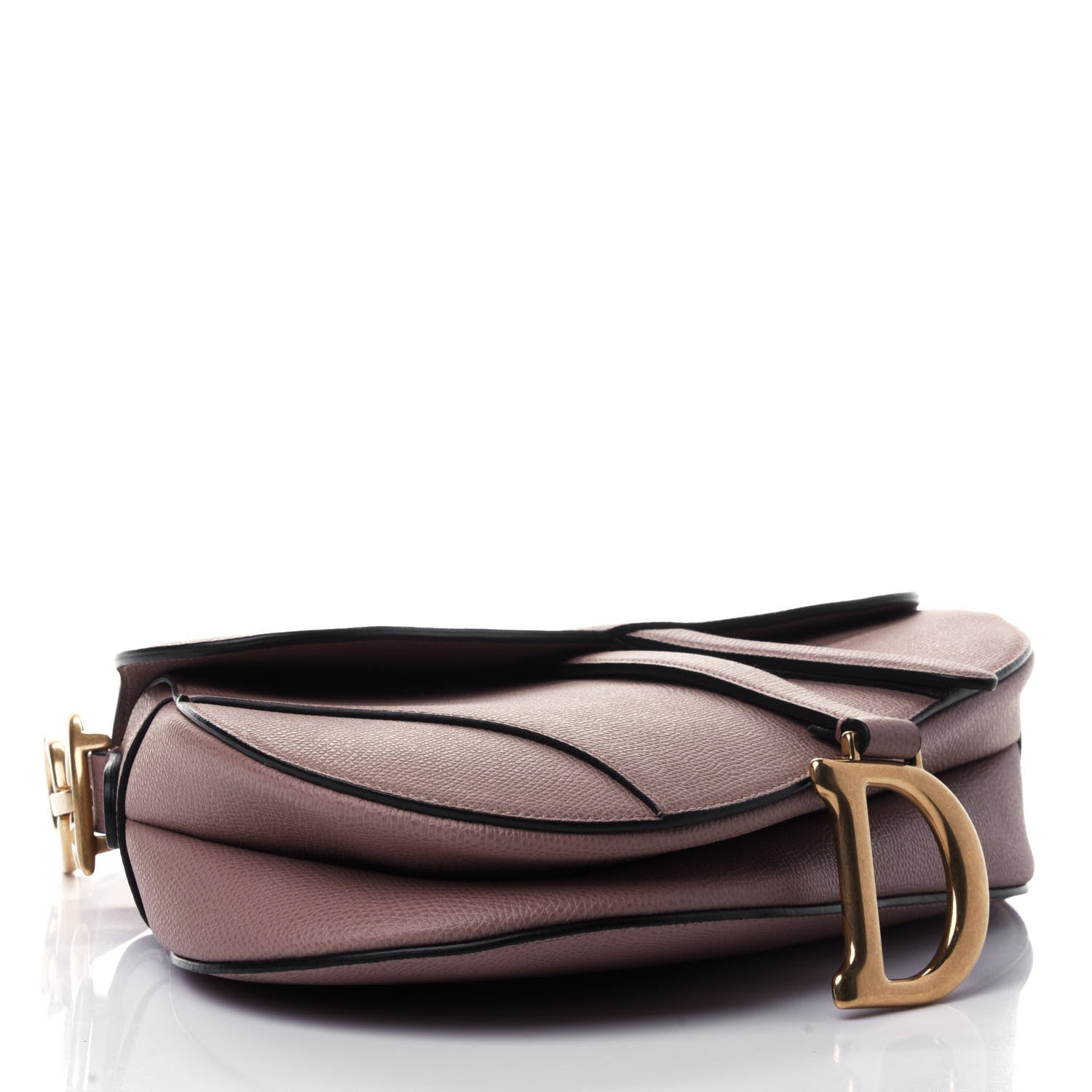 Christian Dior Grained Calfskin Saddle Bag Pink 3 of 4