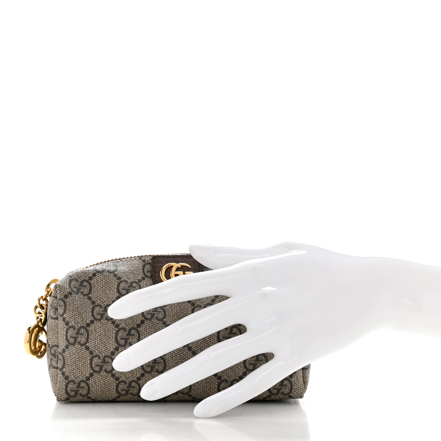 Gucci Soft GG Supreme Monogram Calfskin Small Ophidia Cosmetic Case Beige Ebony New Acero 2 of 7