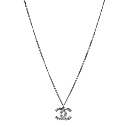 Chanel Baguette Crystal Large CC Necklace Silver 1 of 4