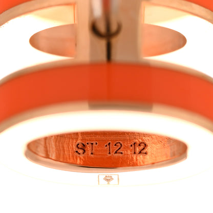 Hermes Rose Gold Lacquered Mini Pop H Earrings Orange Soie 4 of 7
