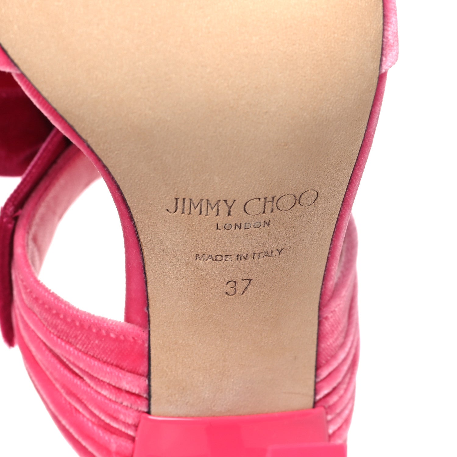 Jimmy Choo Velvet Bow Flaca 100 Sandals 37 Candy Pink Fuchsia 8 of 10